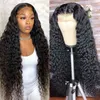 Deep Wave Lace Frontal Wig Wet and Wavy Curly Front Human Hair S Transparent HD S Stängning 220713