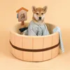 Letto per gatti in stile giapponese Comoda vasca da bagno Piscina per cani Cesto per cuccioli staccabile Bacino Sicuro Nido per gattino Peluche Shiba addormentato 220323