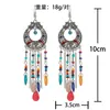 S3043 Bohemian Fashion Jewelry Circular Hollow Out Earrings Beaded Water Drop Long Tassel Dangle Earrings