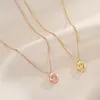 Pendant Necklaces Rose Gold Necklace For Women Female 2022 Fashion Jewelry Korean Cute Star Heart Crystal Stainless SteelPendant