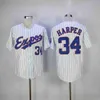 Vintage Montreal Expos Jersey Baseball 12 Tom Brady 27 Vladimir Guerrero 34 Bryce 34 Harper Pedro Martinez Dawson Tim Raines Gary Carter Hall of Fame Patch Rozmiar S-3XL