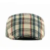 FS Spring Summer Women Men Plaid Flat Caps Casual Cotton Vintage Berets Hats Green Red Classic Geroold Stijlvol Boina Casquette J220722