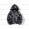 2023 Winter Autumn Mens Parkas Shark Jackets Camouflage Stitching Hooded Cardigan Zipper Printed Coats Cotton-padded Jacket Men Women High