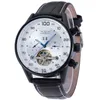 Relógios de punho de relógio mecânico calendário exibe números de pulseira preta de pulso masculino e feminino White Watchwristwatches