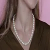 Creme weiß 10mm simulierte Perlenkette Hand 18inch