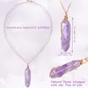 Pendant Necklaces Crystal For Women Girls Healing Stone Quartz Necklace Wire Wrapped Hexagonal amzmm