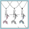 Hänge halsband hängsmycken smycken mode sier pläterad diamante crystal sjöjungfru halsband för kvinnor lady droppleverans 2021 0d1zu