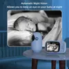 3.2 Inch Video Baby Monitor With Pan Tilt Camera Wireless Security Night Vision Temperature Monitoring Intercom Nanny Babysitter