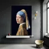 Flicka med pärlörhängen berömd duk tryck målning nordisk hoom dekor väggkonst bild för vardagsrum dekoration ramlös