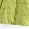 Parkas de invierno para mujer, abrigo Jakcet, prendas de vestir con cremallera verde, prendas de vestir de manga larga a la moda, abrigo cálido con bolsillos informales sólidos, chaqueta gruesa L220730