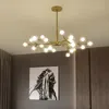 Hanger lampen minimale lamp Noordelijke woonkamer decoratie kroonluchters 2 lagen glas met glas slaapkamer decor plafond licht led luster luminaire suspensi