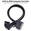 SATA до 4PIN Компьютерное вентилятор адаптер кабель для 3PIN / 4PIN 1-портовый компьютер CPU вентилятор расширительный кабель питания