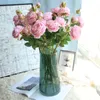 Flores decorativas grinaldas simuladas peônia rosa buquê casamento celebração sala de estar decoração seca famosa flor flor