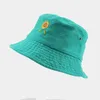 Summer Vintage Sunflower Embroidery Cotton Bucket Hat Women Men Travel Cap Fisherman Hat Chapeau bob homme Panama Hats 220630