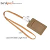 PU ID LEATHER CARD HOLDER NAMN TAG Utställningsidentitetskort Business Badge Holder med Lanyard School Reusable Name Badges