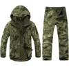 Hiking Jackets Set Outdoor Waterproof Thermal Fleece Hunting Windbreaker Softshell Tactical Jacket