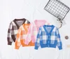 Baby Boy Girl Coat Toddler Clothes Grid Knit Cardigan Kids Cotton Jackets Coat