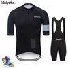 Mens Cycling Jersey Summer Short Sleeve Set Raphaful Maillot 19D Bib Shorts Bicycle Clothes Sportwear Shirt Clothing Suit 220601