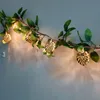 سلاسل فييلا LED Golden Leaf String Light Fairy Garland Gold Lamp USB أو بطارية يتم تشغيل