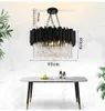 Modern Luxury Crystal Chandelier Pendant Lamps Round Hanging Lamps Black Lighting Fixtures for Bedroom Living Room Dining Hall Kitchen Decor