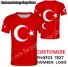 Turkey T Shirt DIY bezpłatnie numer niestandardowy numer Tur T-Shirt Nation Flag Tr Turkish Republic Turk Country College Print Po Odzież 220609