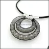 Pendentif Colliers Yd Ydbz Mesh Pearl Circle Collier pour femmes Luxueux Cuir Corde Déclaration Fabriqué à la main Bdesybag Dhmee