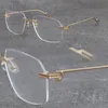 Najnowsze modne metalowe duże kwadratowe okulary przeciwsłoneczne bez oprawek damskie T01130 okulary przeciwsłoneczne męskie luksusowa ochrona jazdy projektant mody torba do parowania Adumbral rozmiar 60-20-145MM
