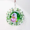 Creative Aluminium Sublimation DIY Wind Spinner 20cm 25cm Jul Heminredning Dubbelsidig Circle Garden Wind Chimes