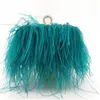 Evening Bags Luxury Ostrich Feather Party Clutch Bag Women Wedding Purses And Handbags Small Shoulder Chain Designer BagEvening264v