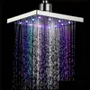 1Pc Shower Head Square Light Rain Water 26 Home Bathroom Led Changing 7 Colors For Dropship Apr12 Drop Delivery 2021 Heads Faucets Showers