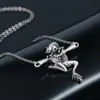 Pendant Necklaces Retro Cute Frog Necklace Vintage Unique Baby On Branch Animal For Women Men Gothic Jewelry WholesalePendant