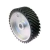 300*100mm Grooved Rubber Contact Wheel Belt Grinder Replacement Part Polishing Wheel Dynamically Balanced