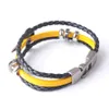 Punk Stainless Steel Skull of Cross Braid Bracelet Homme Multilayer Leather On Hand Bangles Jewelry BC002