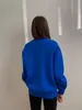 Luxe kwaliteit ruimte katoenen trui sweatshirt vrouwen extra grote solid kleur elektrische blauwe lente herfst Koreaanse tops 220722