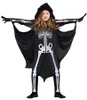 Disfraz de Batman para niño y niña, disfraces de Halloween para niños, capa, capa con diseño de murciélago, ropa de Cosplay de calavera de bruja adecuada para una altura de 100CM-150CM