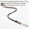 Pendentif Colliers Ironwire Tissé Opale Pilier Pierre Femmes Collier Hommes Marron En Cuir Véritable Corde Chandail Chaîne 10pcs / lot Bijoux En Gros