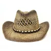 2022 Spring Summer Straw Hat Men Sunhat Western Cowboy Wide Brim Hats Man Jazz Top Hat Male Holiday Beach Caps Fashion Casual Outdoor Travel Sunhats Sun Protection Cap