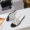 2023 Designer Slides Herr Damtofflor med Original Box Dammpåse blommor tryck läder platåskor Mode lyxiga sommarsandaler