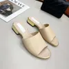 Top Quality Ladies Slippers Designer Sandals Summer New Sheepskin Flower Flat Comfort Outdoor Flip Flop