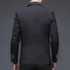 Men's Jackets Men's Jacket Fashion Black Gray Blazer Solid Color Striped Plaid Suit Small Cotton Linen Casual BusinessMen's