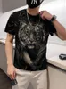 T-shirts voor heren Spring Men Tiger Gedrukt Casual T-shirt Pullover Slim Fit Streetwear Tees Tops Harajuku Diamonds Male o Nek Teemen's Milde22