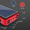 80000mAh Banco de energía solar inalámbrico Teléfono portátil Carga rápida Cargador externo Batería de respaldo PowerBank 4 USB Iluminación LED para iPhone Xiaomi Con caja al por menor