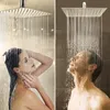 Rozin Bright Chrome 8 "Ultrathin Shower Head Brass 15" Arm 59 "Rostfritt Stål Slang Väggmonterad Regnhuvud 220401