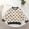 Hoodies Sweatshirts Tasarımcı Bebek Kazak Çocuk Yuvarlak Boyun Terry Uzun Kollu T-Shirt Sonbahar Pamuklu Erkek ve Kız Moda Terlemeleri