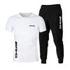 Summer AMG Fashion Trend Men s Suit Personlig tryckning Sport Kort ärm T -shirt Casual Trousers 220719