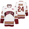 CC2604 C202 Denver Pioneers NCAA Hockey College Jersey Griffin Mendel Brett Staple