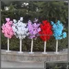 Ghirlande di fiori decorativi Forniture per feste festive Giardino domestico Decorazione di nozze 5 piedi di altezza Slik Albero di fiori di ciliegio artificiale Goccia romana D