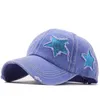 Sport all'aria aperta Cappelli a coda di cavallo Cappellini con paillettes Pentagram Ball Caps Washed Hole Net Hat Classics Copricapo regolabile da donna colorato BBF14261