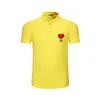 Moda marka Wysokiej jakości mężczyźni bawełna lapelowa koszula polo lato krótkie rękawy miłość koszulki kształt serca kobiety