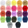 Recém -nascido algodão malha gabes de turbante a cabeça envolve chapéu para garotas meninos beanie boné criança headwraps hat baby bandeira